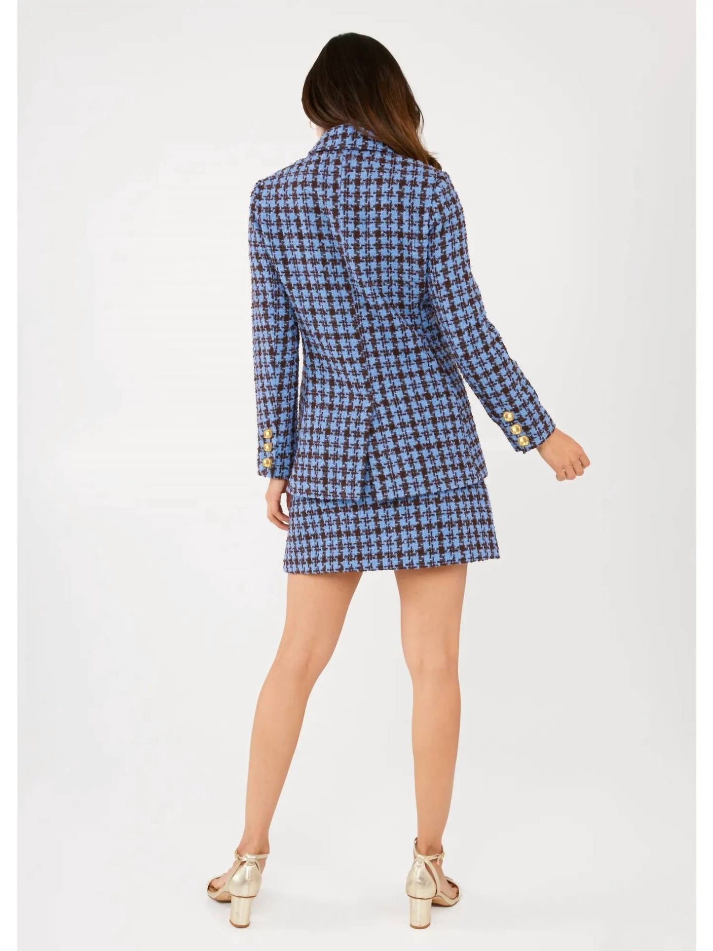 Abbey Glass - Calvin Houndstooth Tweed Blazer