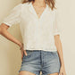124 Voltaire - Sheer Button down with Puff Sleeve