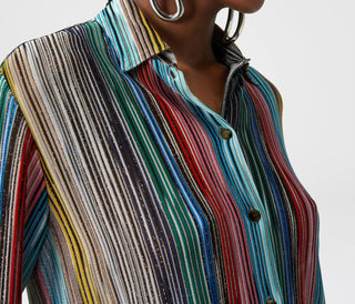 Missoni - Lame slub ribbed knit shirt