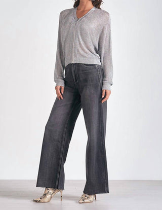 Elan - METALLIC SWEATER CARDIGAN
