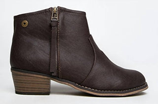 Breckelles - Women's Dorado Leatherette Zip Ankle Riding Bootie