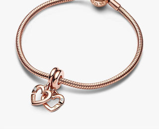 Pandora - Linked Sister Hearts Split Dangle Charm
