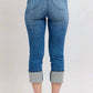 Trendsi - Women's Judy Blue Full Size Skinny Cuff Capris Jeans With Pockets Plus Size