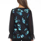 Joseph Ribkoff - Abstract Cowl Neck Chiffon Sleeve Top