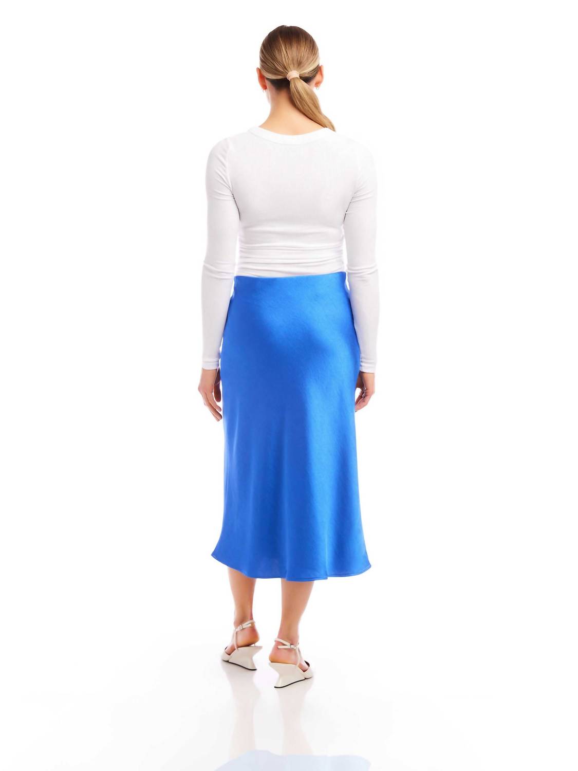 Fifteen Twenty - Mia Bias Satin Midi Skirt