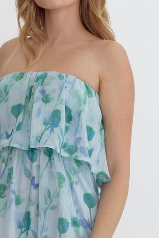 Entro - Floral Strapless Maxi Dress
