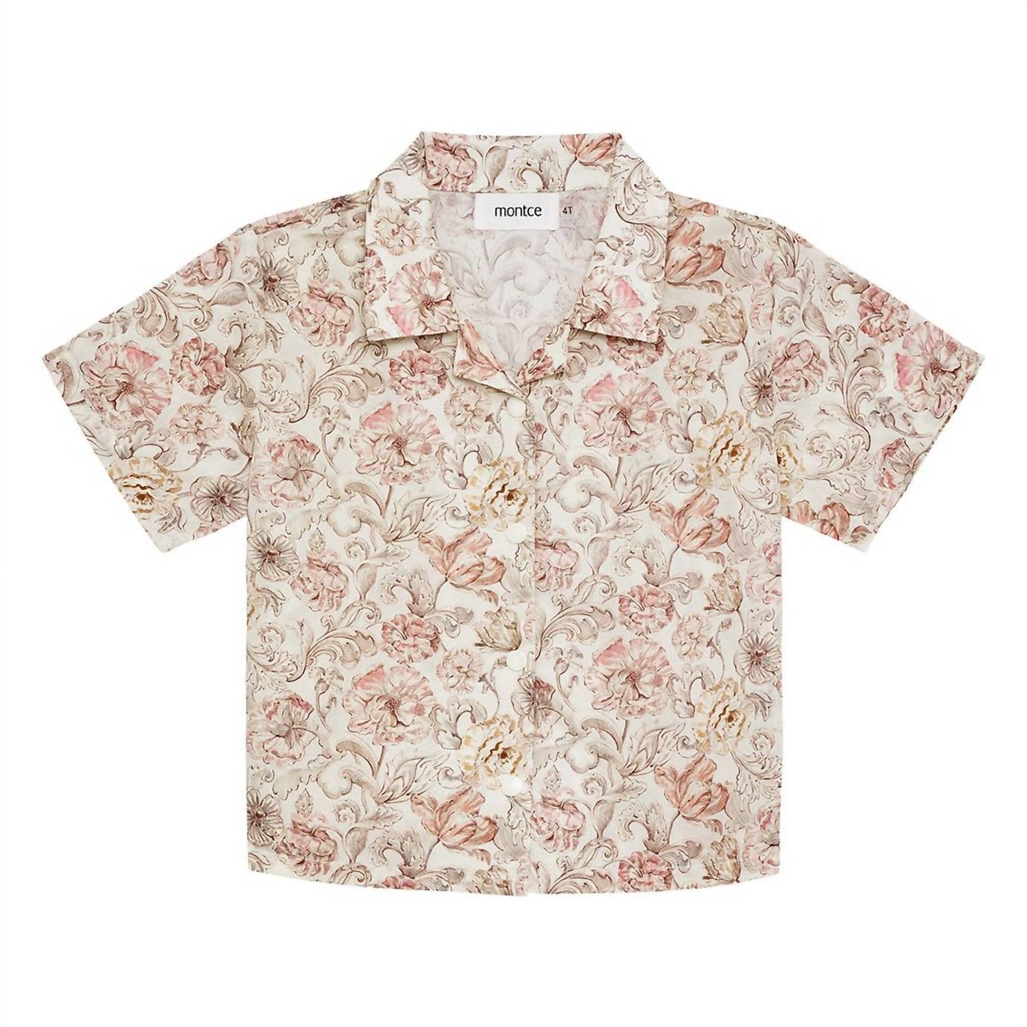 Montce - Girl's Floral Mini Button Down Shirt