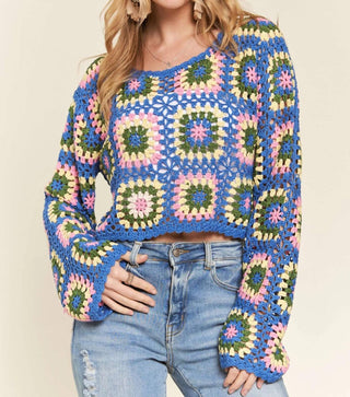 Trendsi - Adora Multicolor Crochet Crop Top
