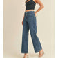 Just Black Denim - High Rise Patch Pocket Wide Leg Jeans