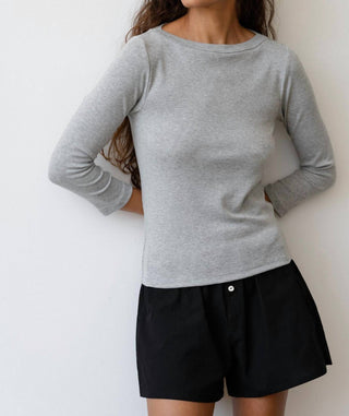 Donni. - Baby Rib Boat Neck Tee