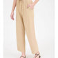 Blu Pepper - Pinstripe Drawstring Straight Leg Linen Pants