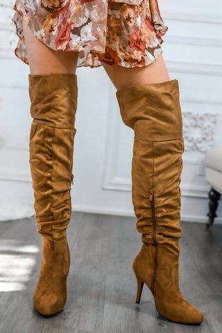 Surelymine - Women's Unmatchable Pointy Slouchy Knee And Thigh High Boots