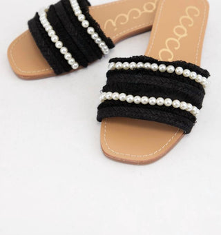 Ccocci - Women's Pearl Embellished Tweed Sandals
