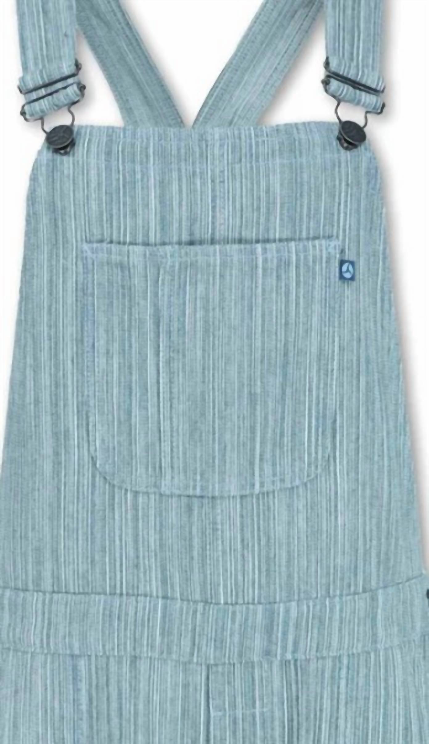 Purnell - Women's Striped Denim Overall Shorts