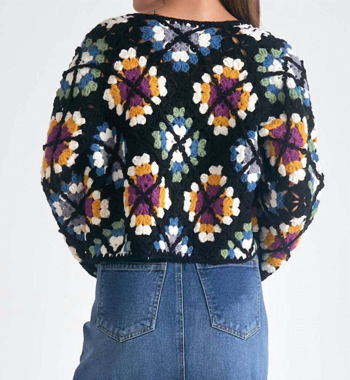 Elan - CARDIGAN CROCHET SWEATER