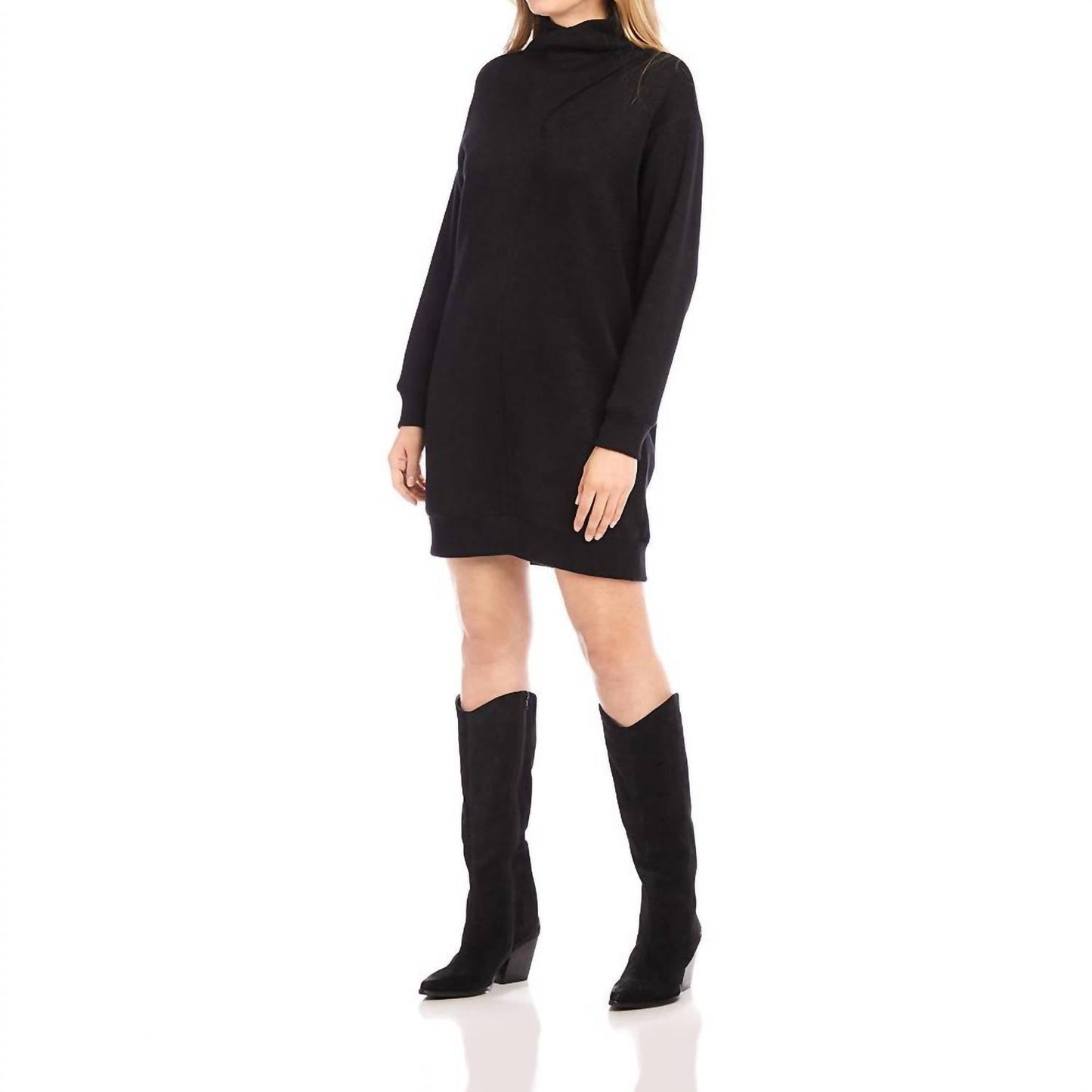 Karen Kane - Faux Wrap Turtleneck Dress