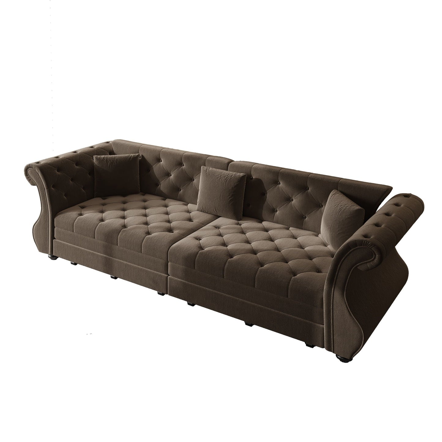Oversized Chesterfield Pull Out Sofa Bed with Flower Tufting