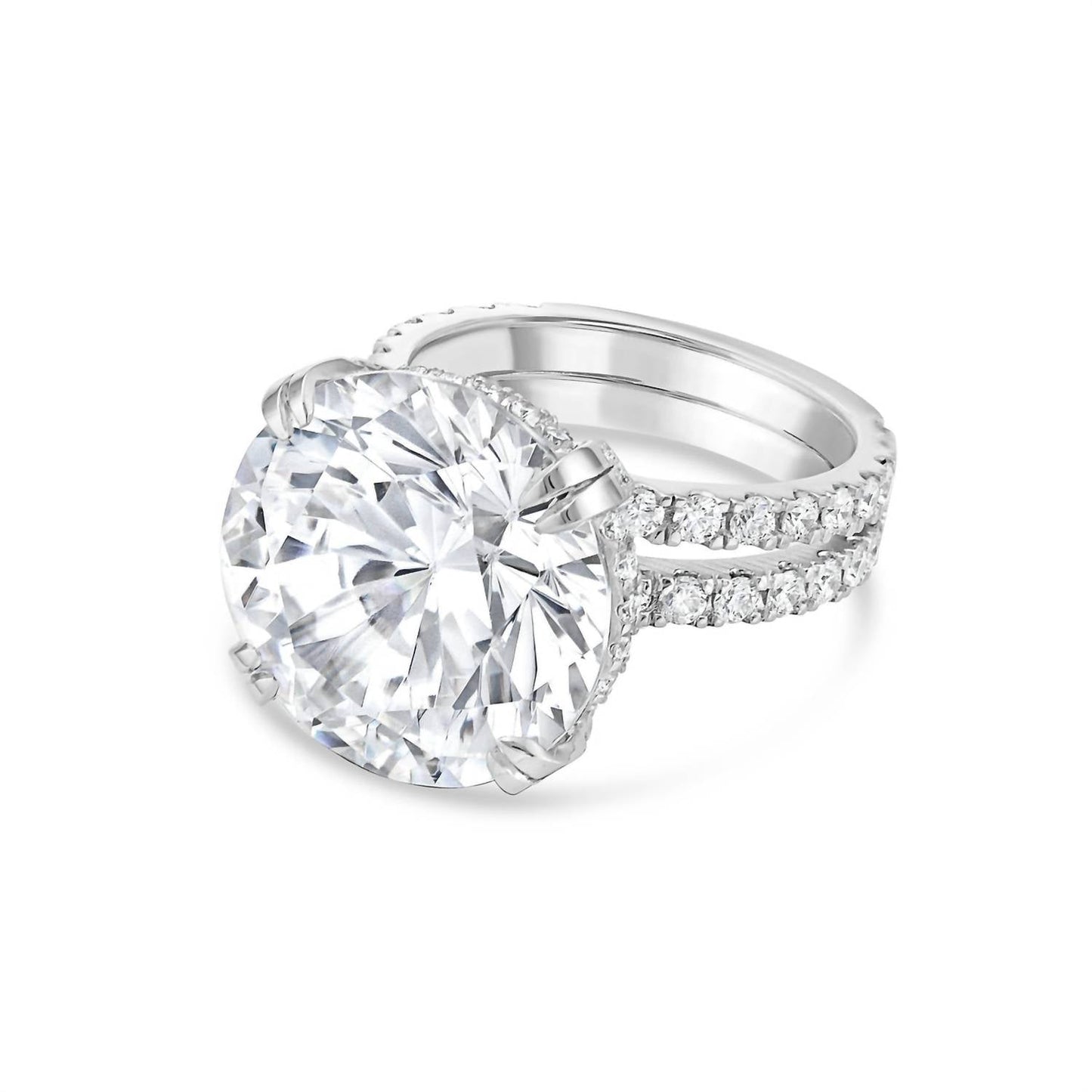 Diana M Jewels - Women's Lab Grown Round Diamond Split Shank Engagement Ring