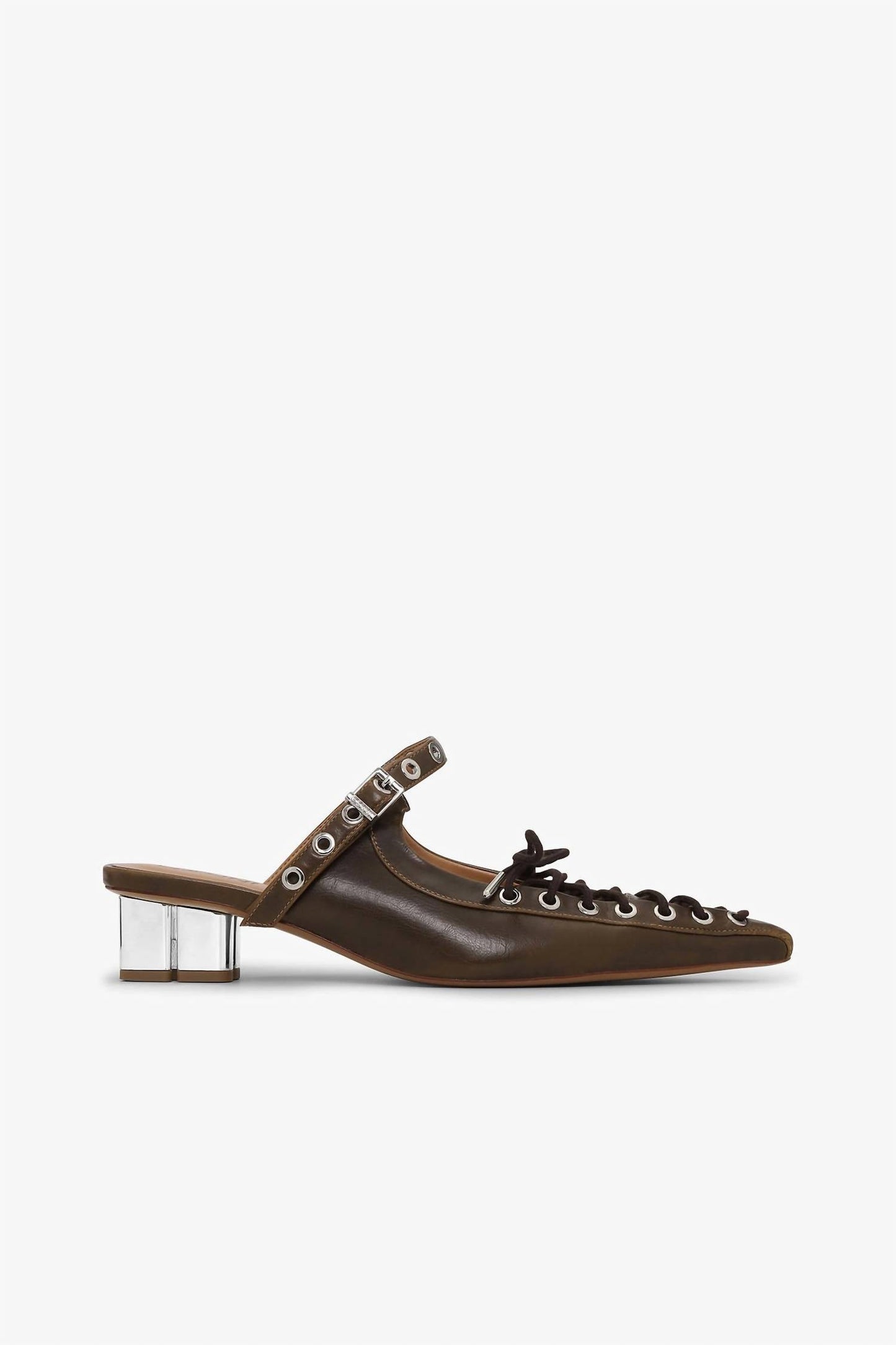 Ganni - Women's Eyelets Lace Up Mule