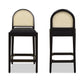 Arlin Upholstered Stool with Curved Back and Footrest - Set of 2