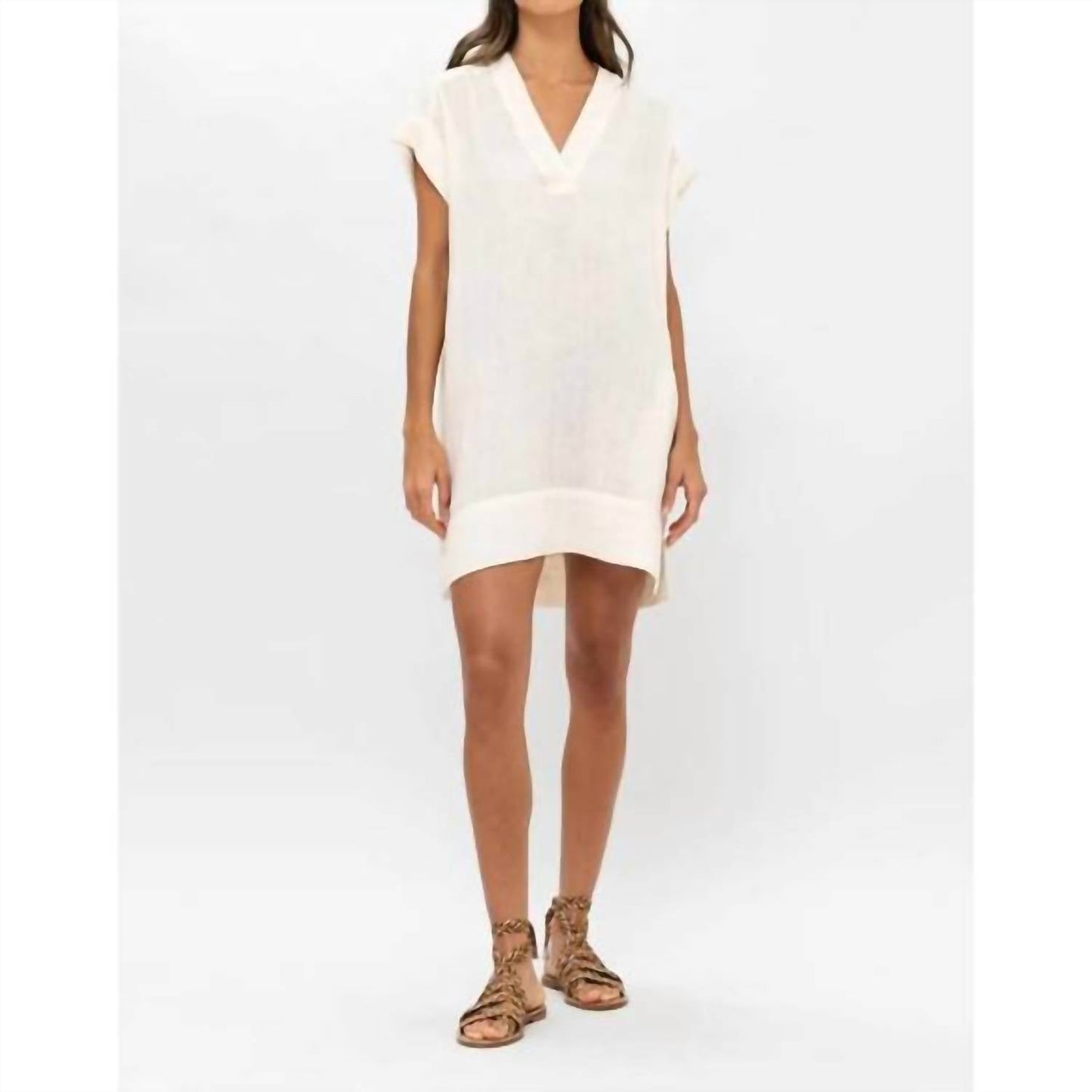Oliphant - V-neck Roll Sleeve Mini