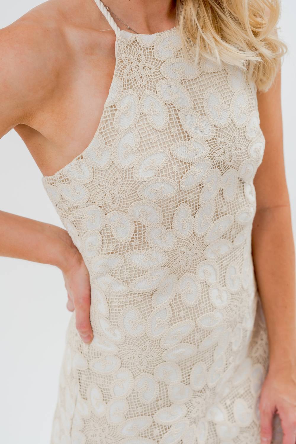 Arose Studio - Halter Lace Mini Dress