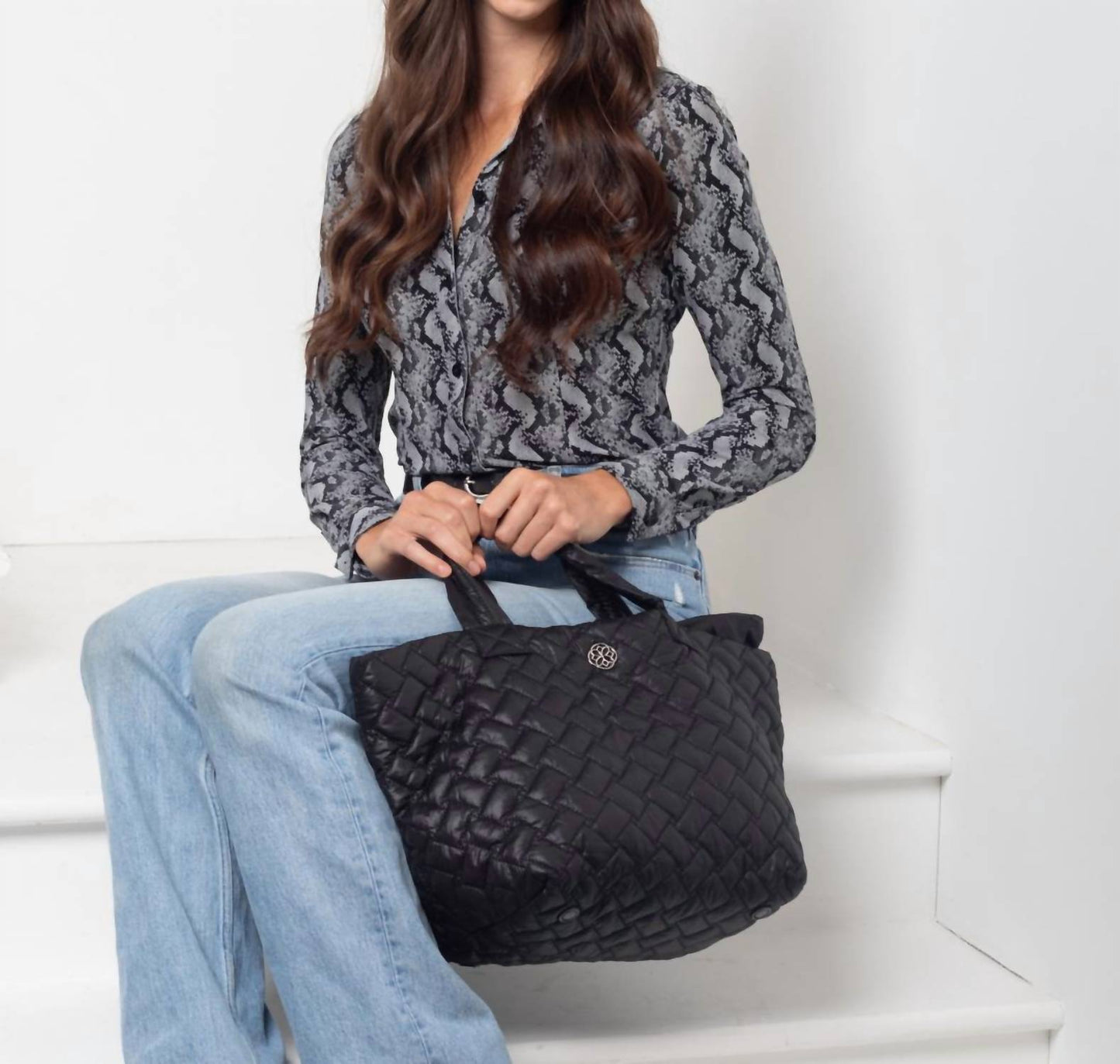 Ameliora - Small Quilted Tote Bag With Wallet & Crossbody Strap