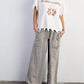 Easel - Distressed Hem Terry Knit Top