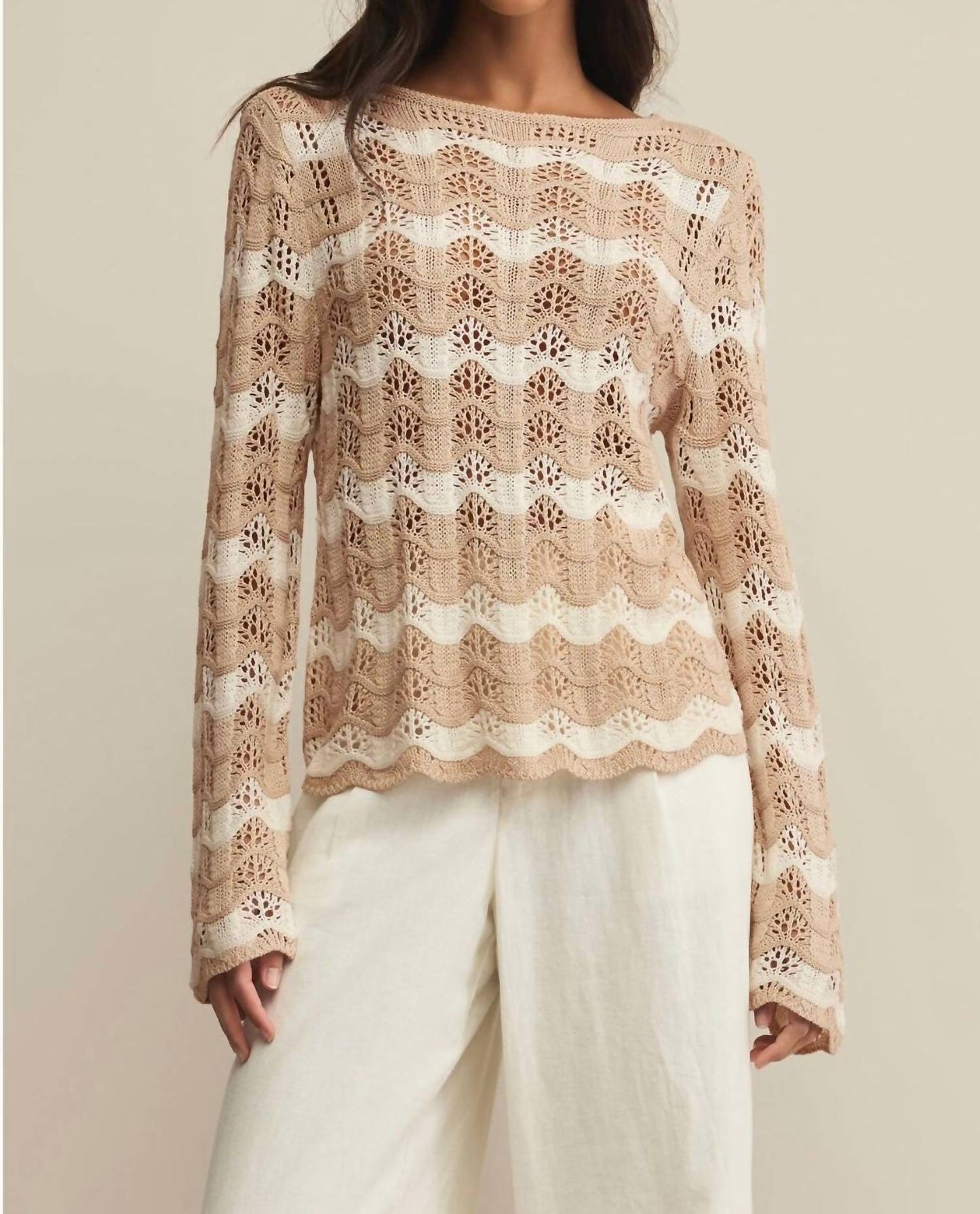 Z Supply - Azura Stripe Crochet Top Sweater