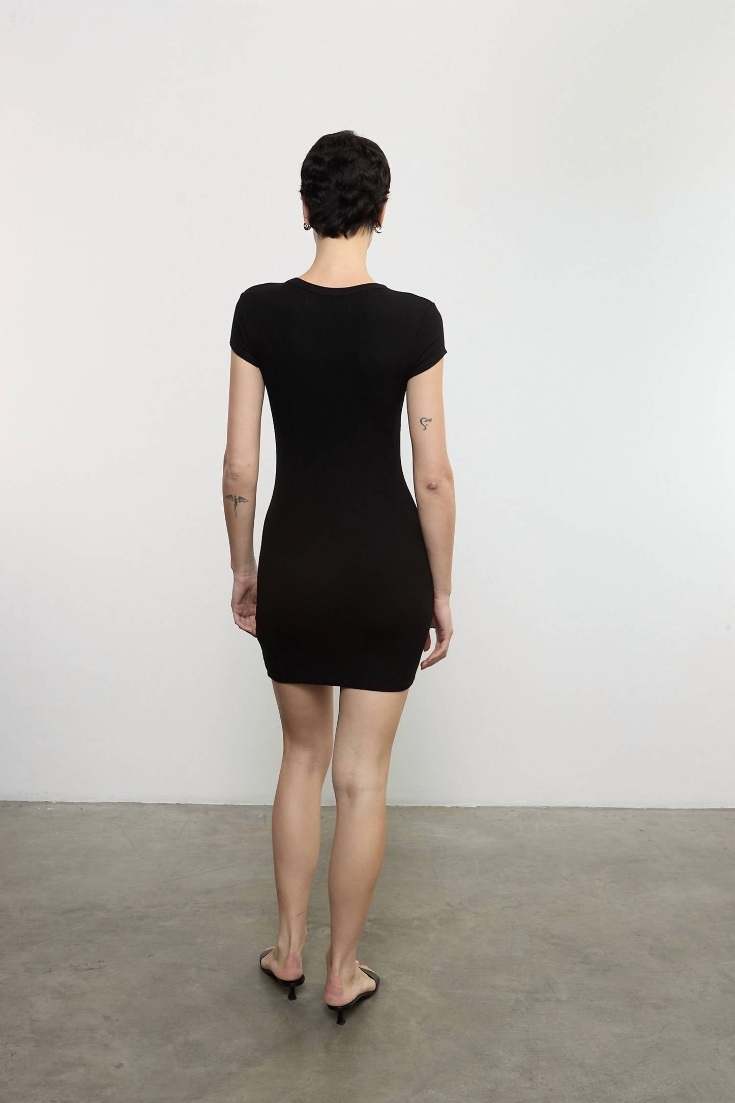 Enza Costa - SILK RIB CAP SLEEVE MINI DRESS