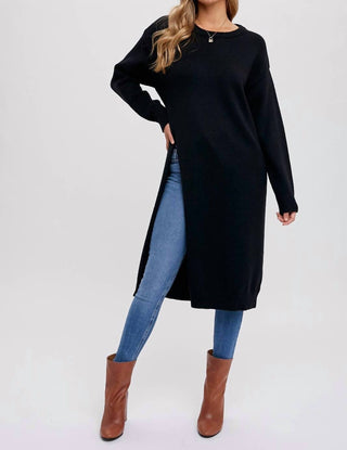 Bluivy - Sophia High Slit Longline Sweater