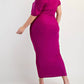 The Curve La - Plus Size Ribbed Knit Off Shoulder Knit Midi Dress