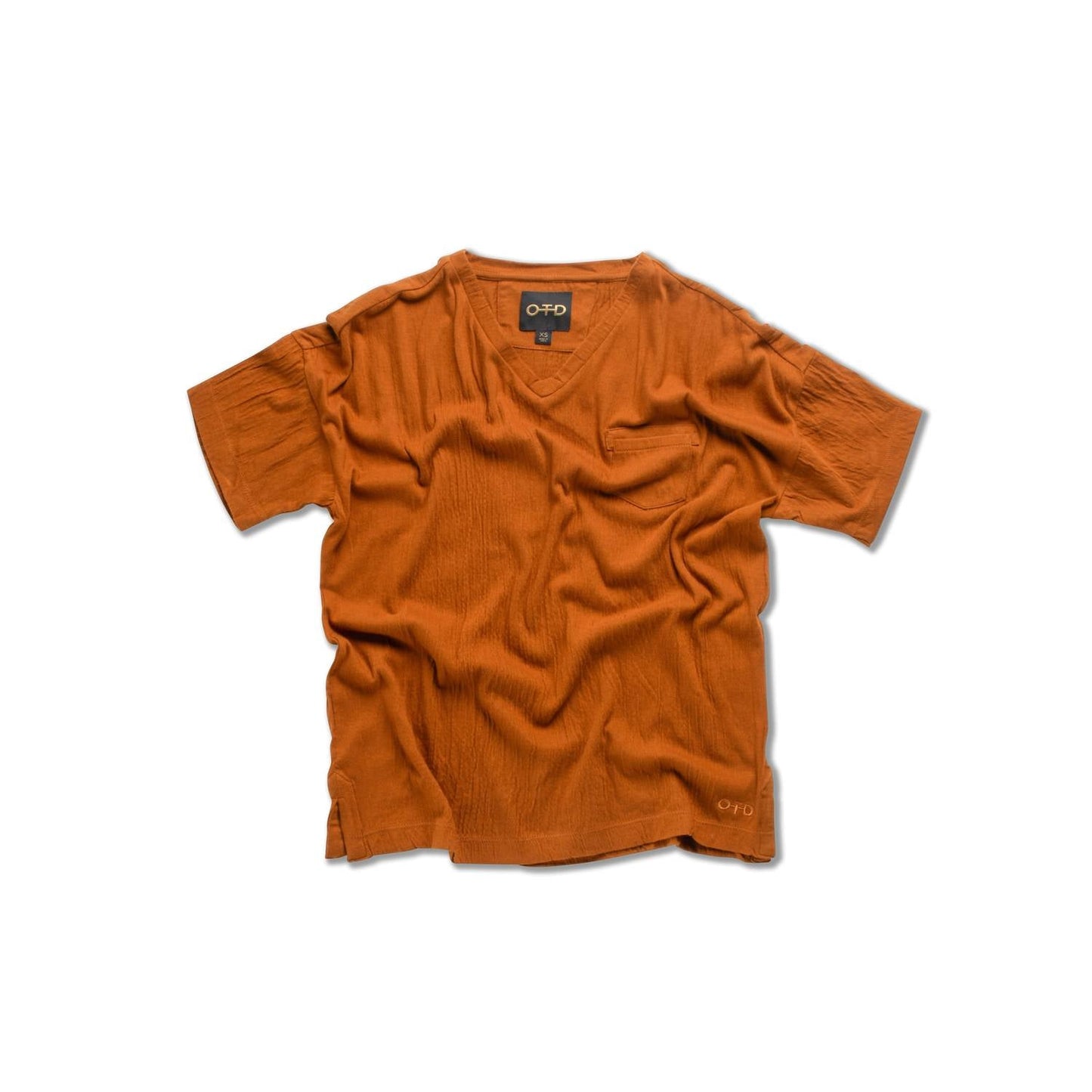 On This Day - Crinkle Cotton Relaxed V-neck Top