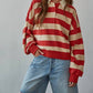 By Together - Striped Rugby Half Button Up Tee
