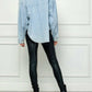Trendsi - Veveret Button Up Dropped Shoulder Denim Top
