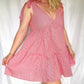 Le Lis - Women's Cherry On Top Tie Strap Gingham Dress