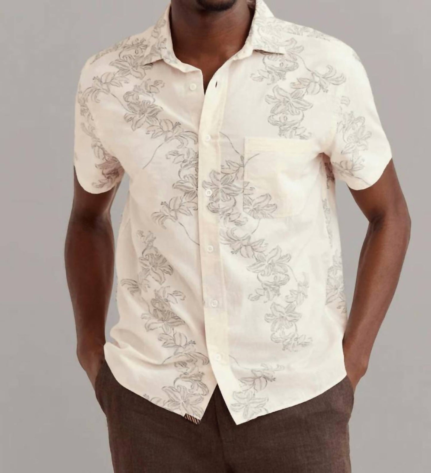 Billy Reid - Short Sleeve Watercolor Lily Jacquard Treme Shirt