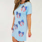 Mary Square - Short Sleeve Usa Bows Short Dress
