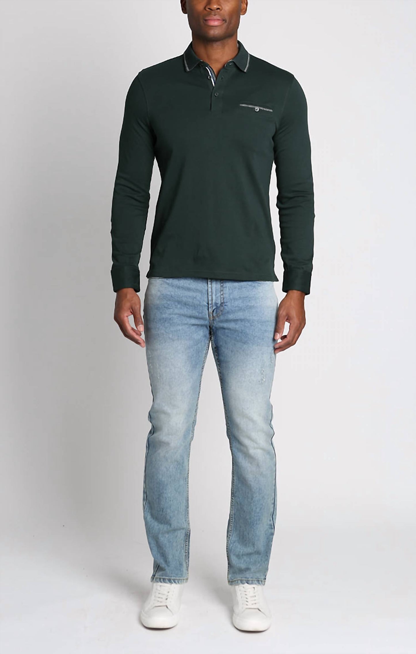 Jachs New York - Luxe Cotton Long Sleeve Polo Shirt