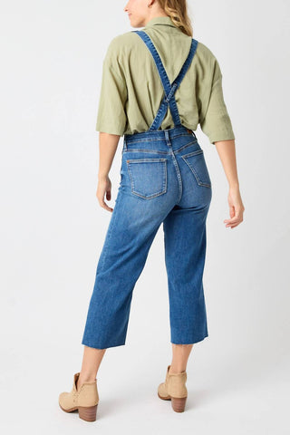 Judy Blue - High Waist Wide Leg Crop Overall Jeans