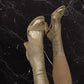 Maria La Rosa - Women's One Ribbed Laminated Metallic Socks