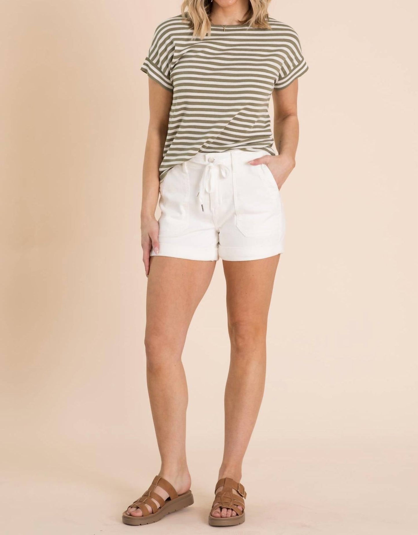 Judy Blue - High Waisted Cuff Jogger Short