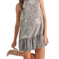 &Merci - Embellished Mixed Media Bubble Hem Mini Dress