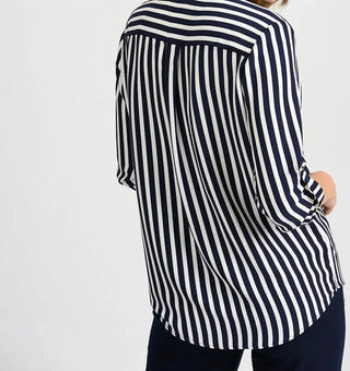 Joseph Ribkoff - V-neck Striped Blouse