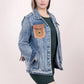 American Darling - Genuine Leather Hand Tooled Carved Denim Jacket