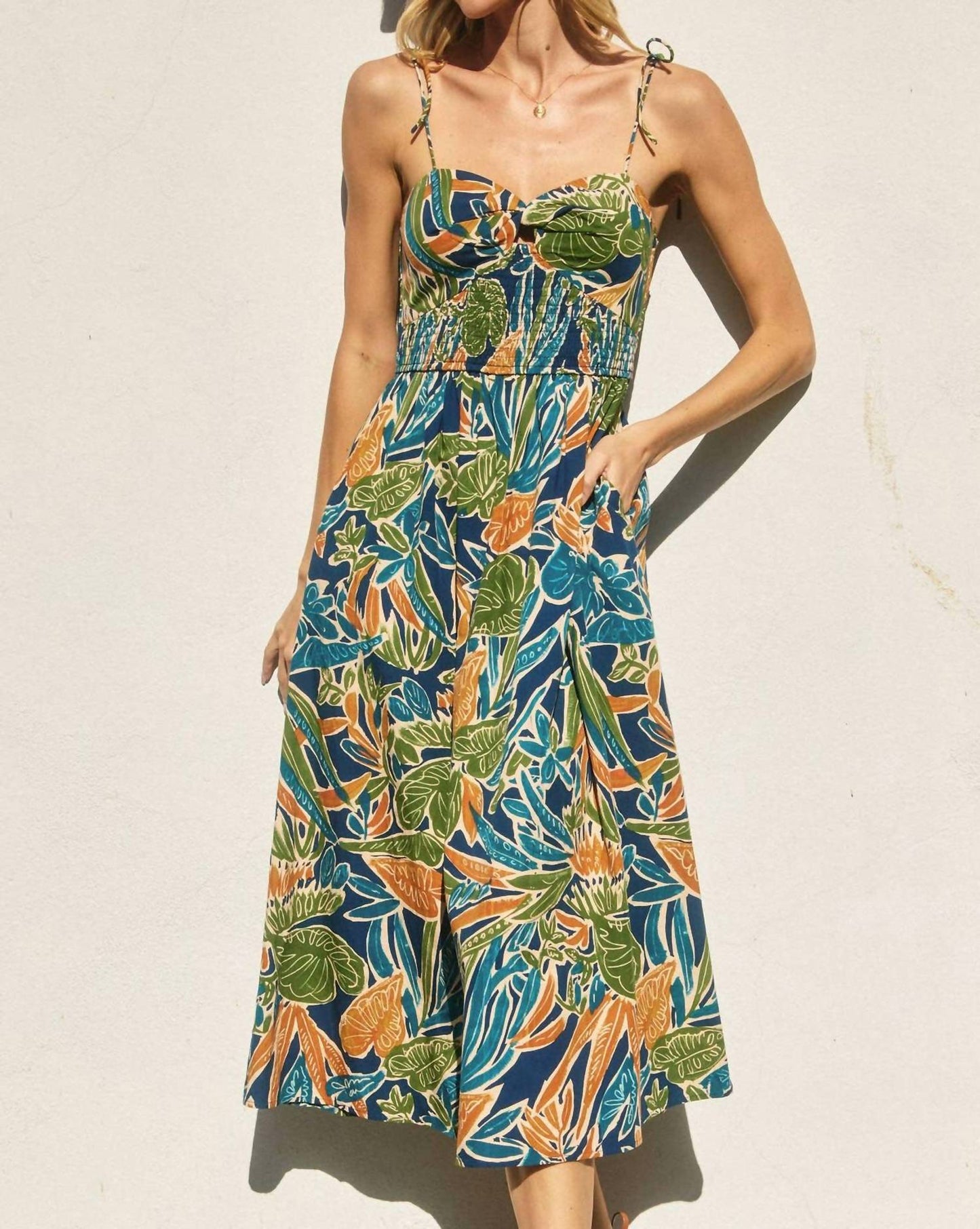Dress Forum - Havana Twist Knot Tie Shoulder Midi Dress