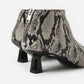Ganni - Women's Faux Snake Crop Ankle Boot