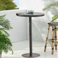 Outdoor Round Rattan Bar Table With Iron Frame - Multi Brown
