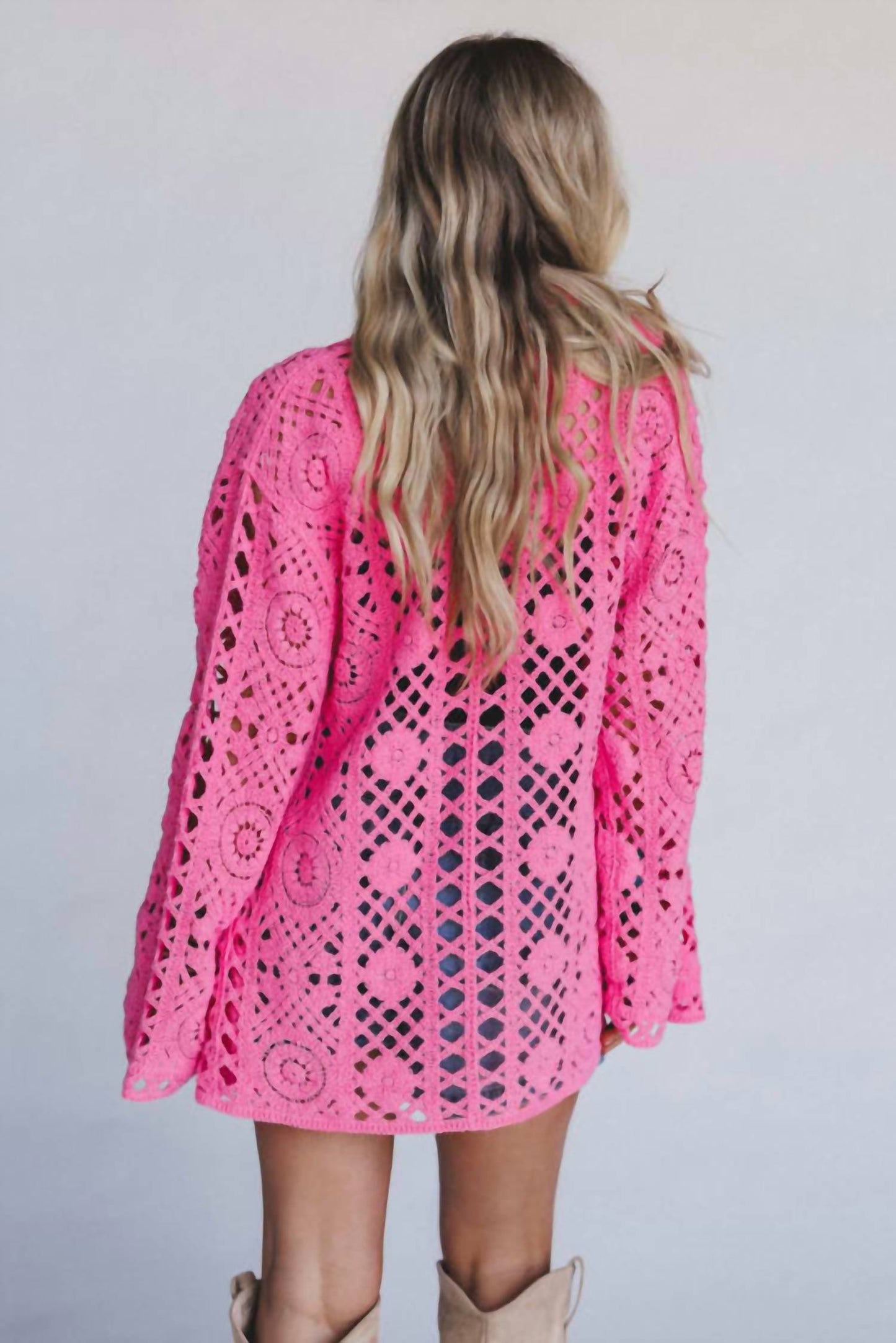 Pol - Crochet Button Down Sweater