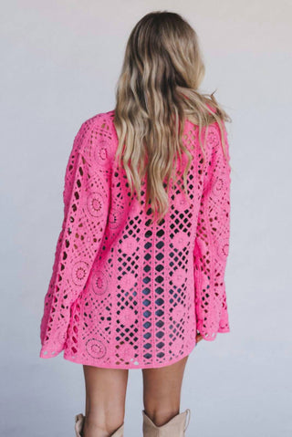 Pol - Crochet Button Down Sweater